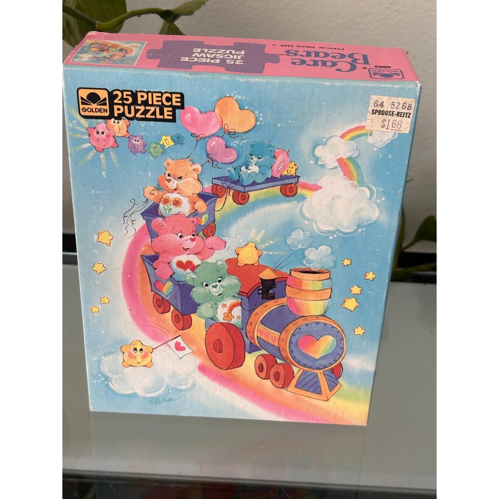 Vintage 1986 Care Bears Golden Puzzle 25 Piece Rainbow Train 4692 Collectible